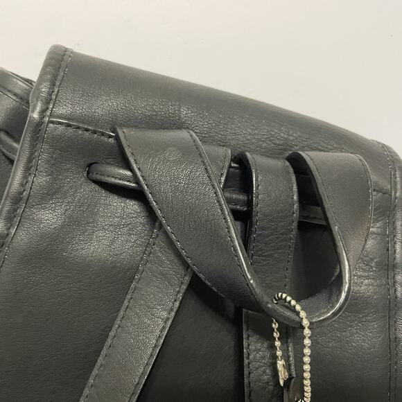 Vintage 1990s Coach 9960 Black Soft Leather Turnlock Daypack Mini Backpack Purse - Picture 8 of 14